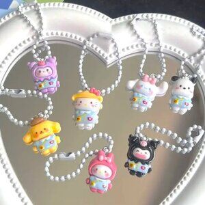 Bag Charms Sanrio Hello Kitty & Friends Keychains 7pc Emo Rave Trendy Scene Fun